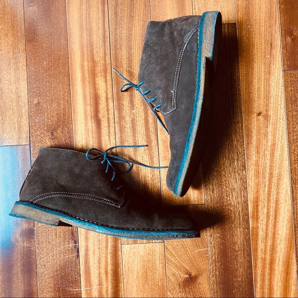 Johnston & Murphy Other - JOHNSTON & MURPHY Runnell Chukka Boots Sheep Skin Suede Chocolate Brown Size 12